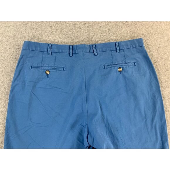 Peter Millar Pima Cotton Flat Front Chino Shorts (Men's 40) Blue - 9" - Picture 11 of 12